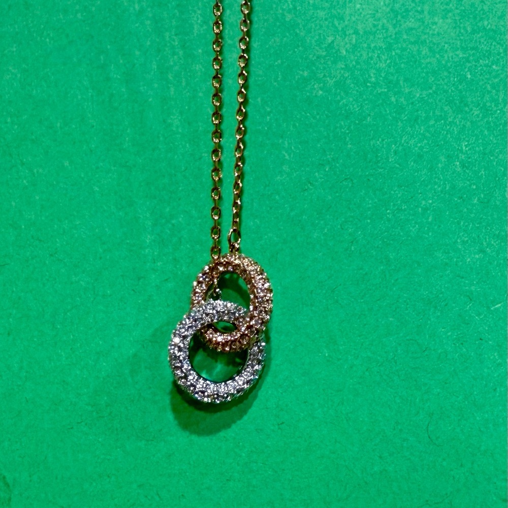 Swarovski Dextera Gold and Silver Interlocking Necklace